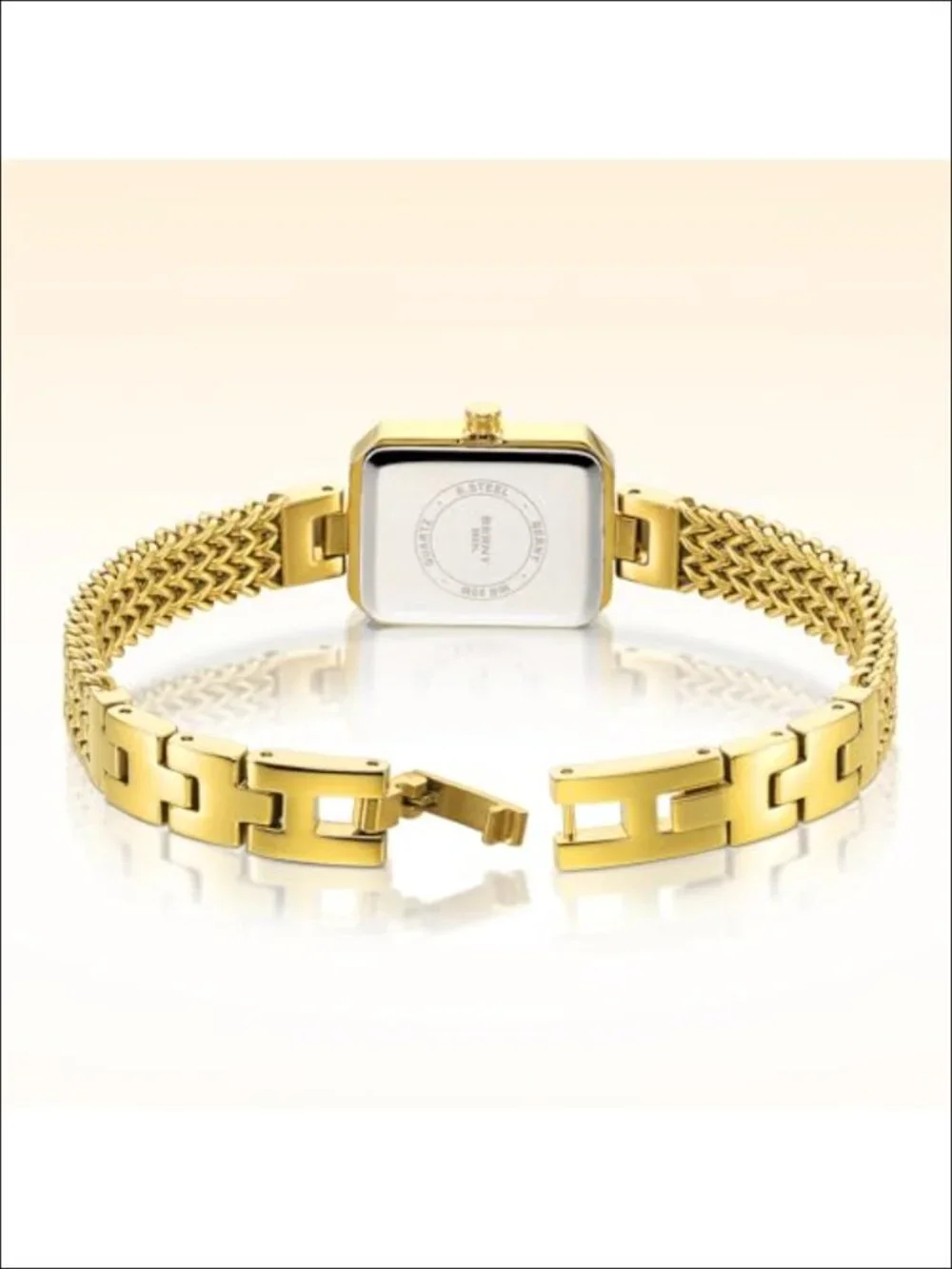 Dainty Quartz Wrist Watch and Bracelet Set - Stainless Steel, Crystal Accented,